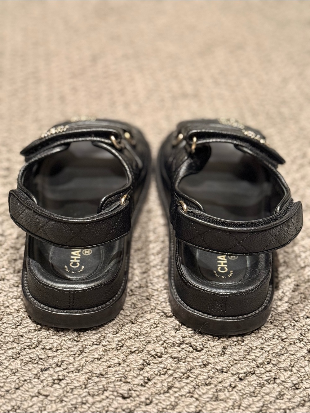 CHANEL Black Dad Sandals